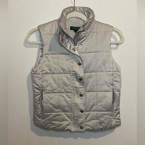 Ralph Lauren Metallic Gray Quilted Vest